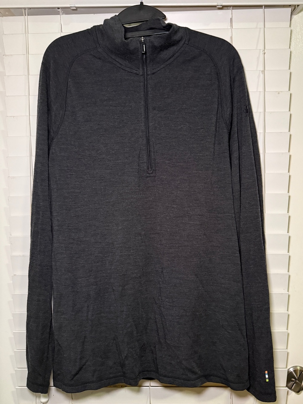 Smartwool Men's Charcoal Half-Zip Pullover Merino Wool Large